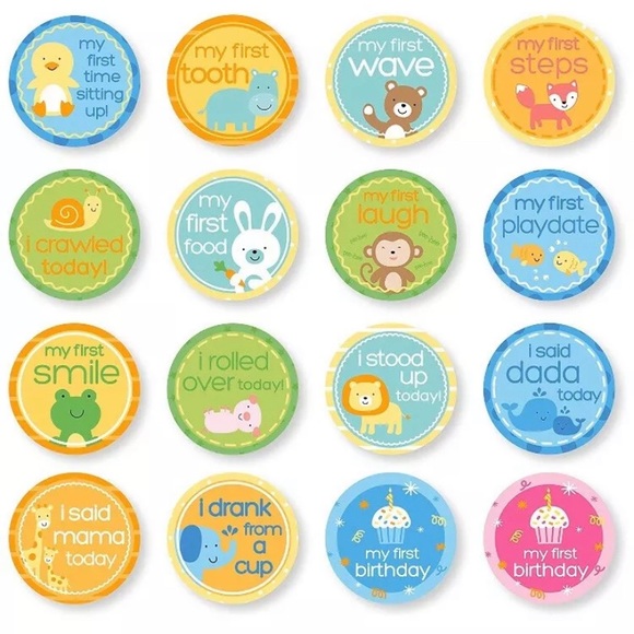 New Tiny ideas Baby’s Milestone Stickers 16 Cards - Picture 2 of 3